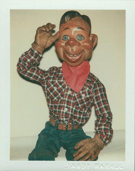 Andy Warhol, Howdy Doody, 1980. Dye diffusion transfer print, 4 ¼ x 3 3/8 inches. Collection of Weatherspoon Art Museum, University of North Carolina at Greensboro. Gift of Andy Warhol Foundation for the Visual Arts, 2008.